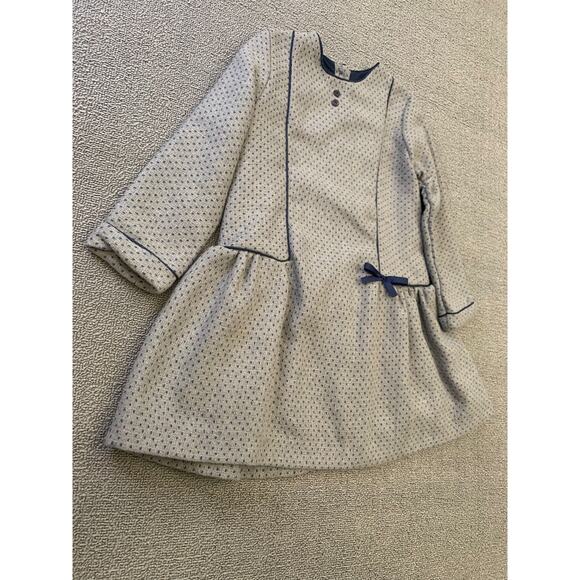 Martina‎ Charlotte Girls 4Y Gray And Navy Drop Waist Dress - Picture 10 of 13